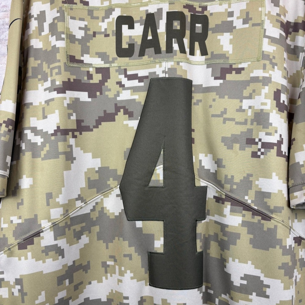 Nike Oakland Raiders Derek Carr #4 Salute To Service Jersey XL Camo NFL - Picture 7 of 9